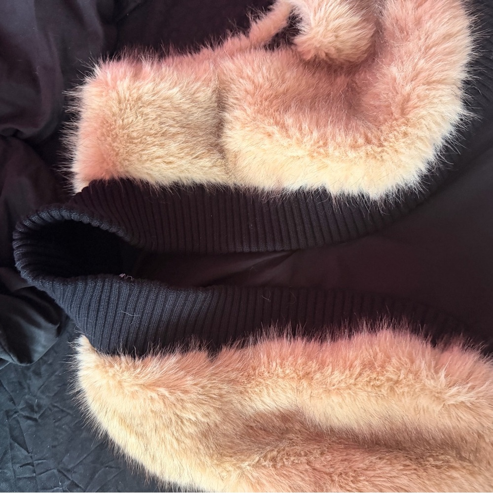 Black faux Fur Shawl cropped